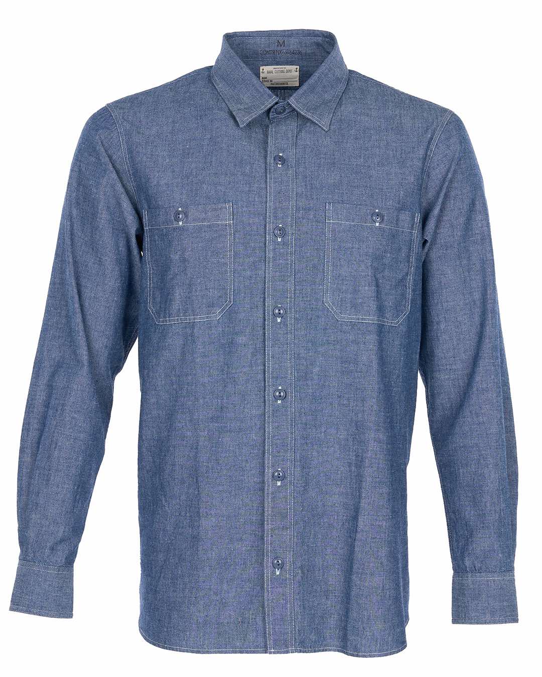 PIKE BROTHERS 1940 USN CHAMBRAY SHIRT - HARBOR BLUE