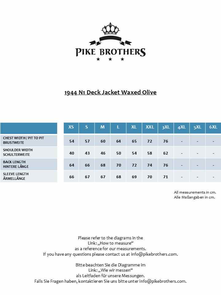 PIKE BROTHERS 1943 N1 DECK JACKET WAXED - OLIVE