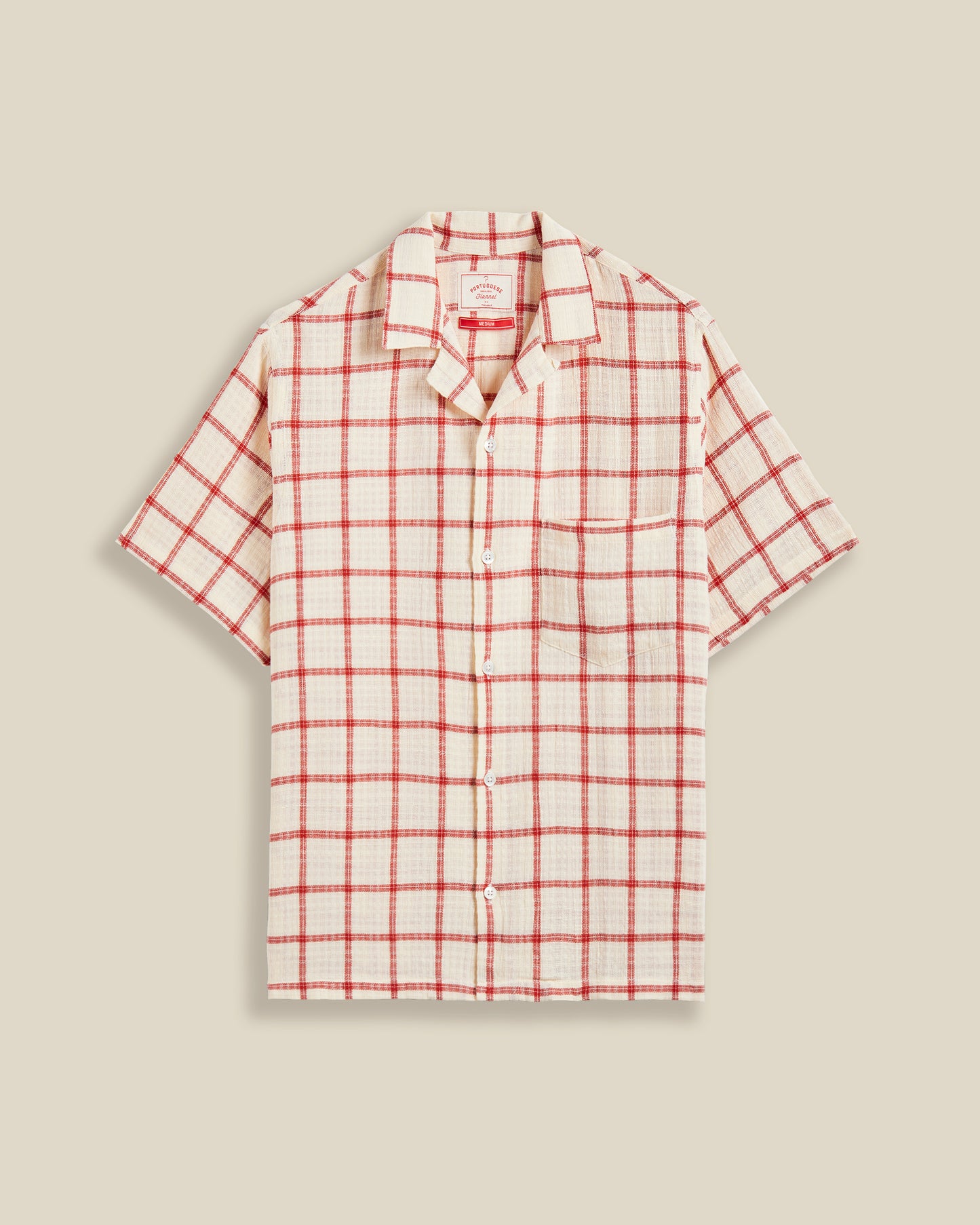 PORTUGUESE FLANNEL ALVOR - CREAM / RED