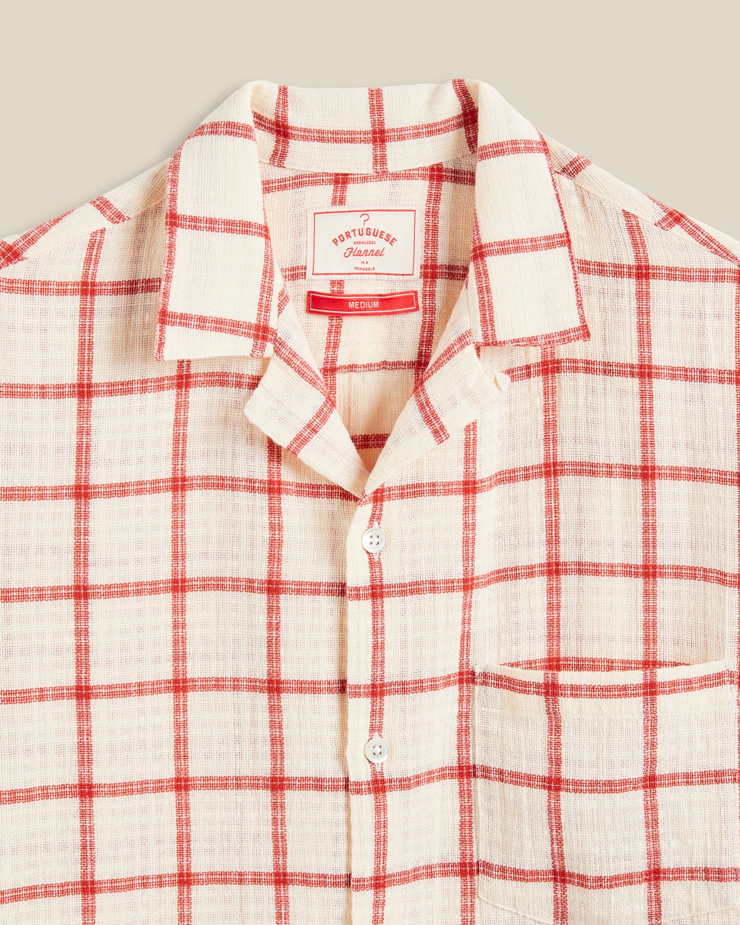 PORTUGUESE FLANNEL ALVOR - CREAM / RED