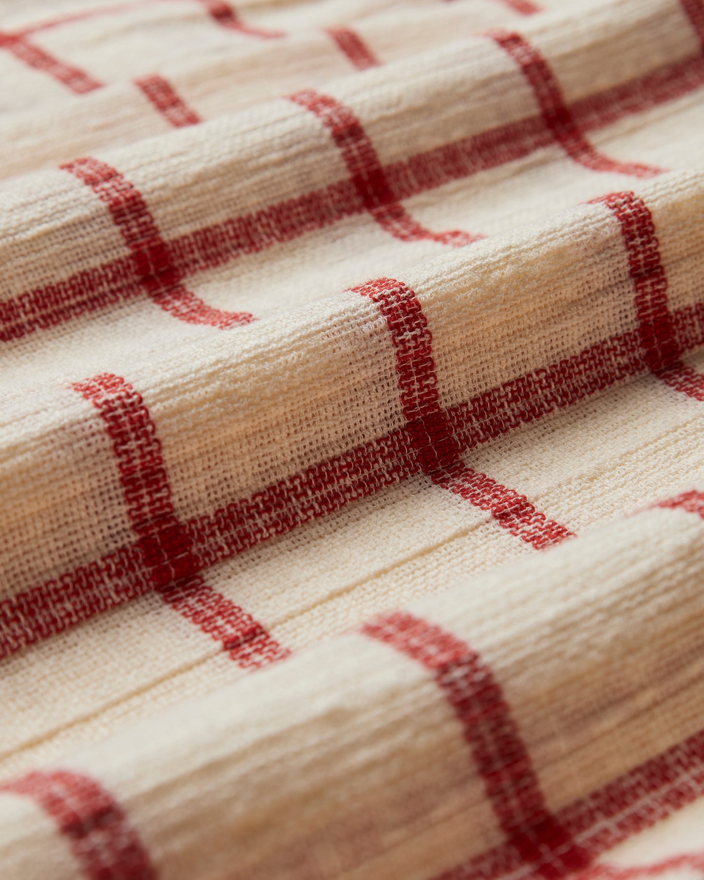 PORTUGUESE FLANNEL ALVOR - CREAM / RED