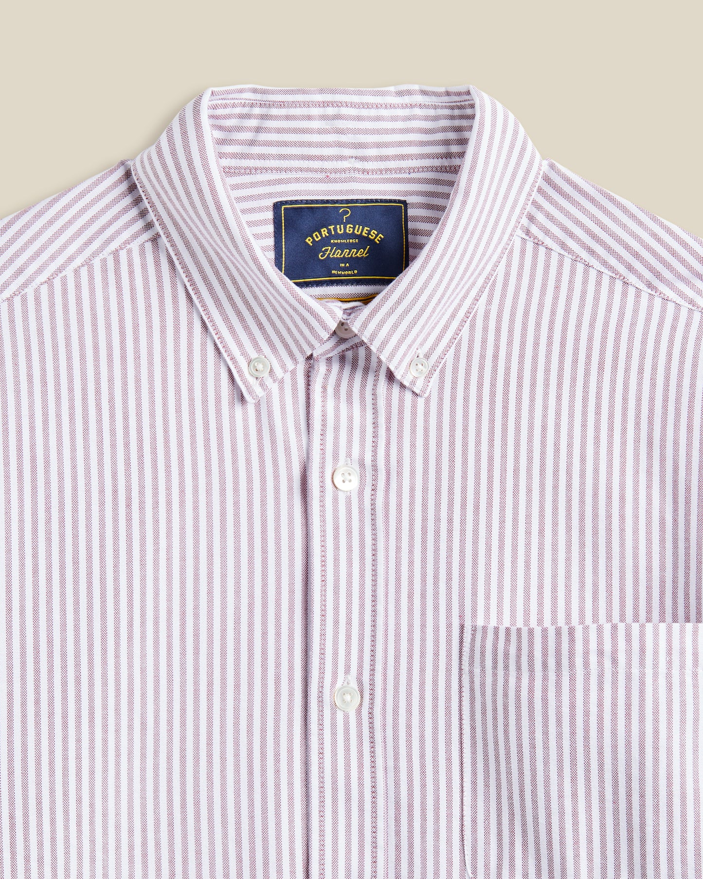 PORTUGUESE FLANNEL BELAVISTA STRIPE SHIRT - BORDEAUX
