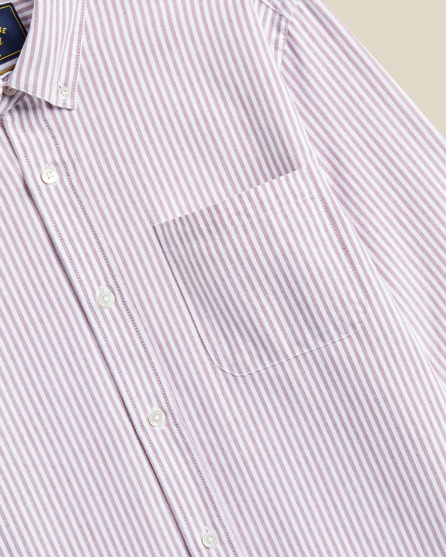 PORTUGUESE FLANNEL BELAVISTA STRIPE SHIRT - BORDEAUX
