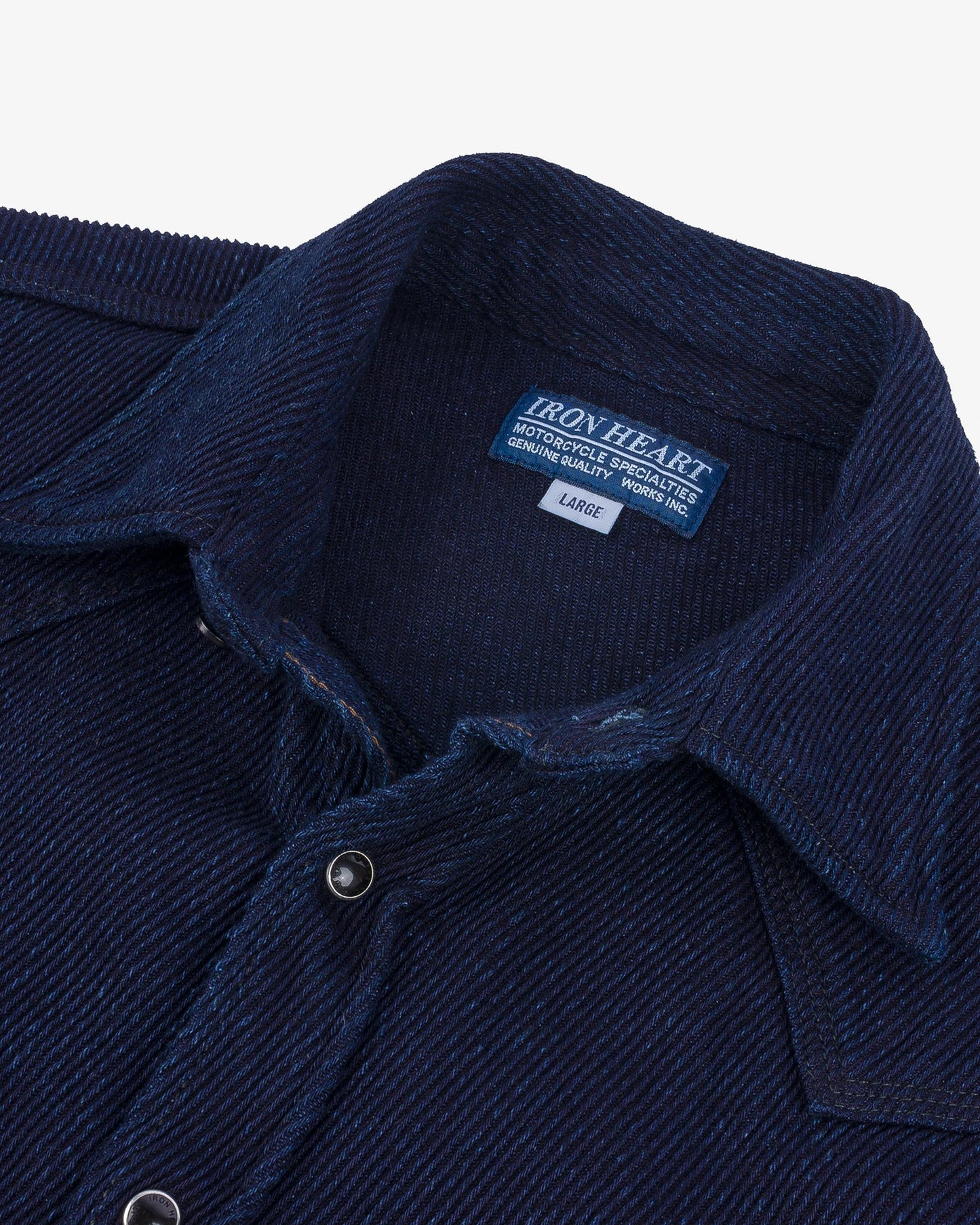 IRON HEART IHSH-208-IND INDIGO KERSEY WESTERN SHIRT - INDIGO