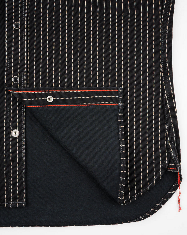 IRON HEART IHSH-62-BLK 12OZ WABASH WESTERN SHIRT - BLACK