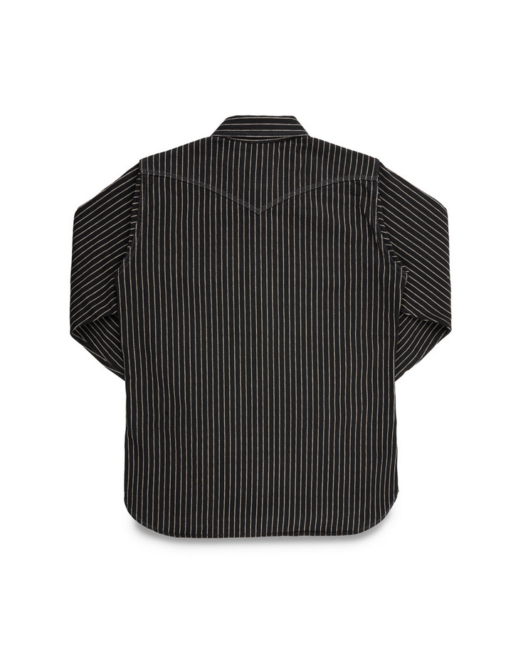 IRON HEART IHSH-62-BLK 12OZ WABASH WESTERN SHIRT - BLACK