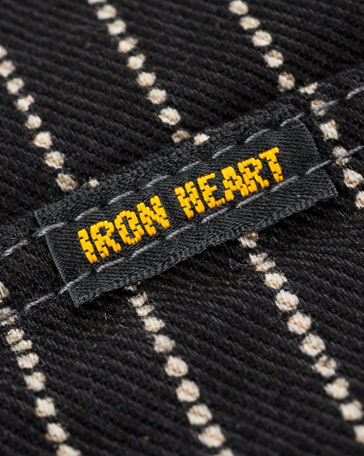 IRON HEART IHSH-62-BLK 12OZ WABASH WESTERN SHIRT - BLACK