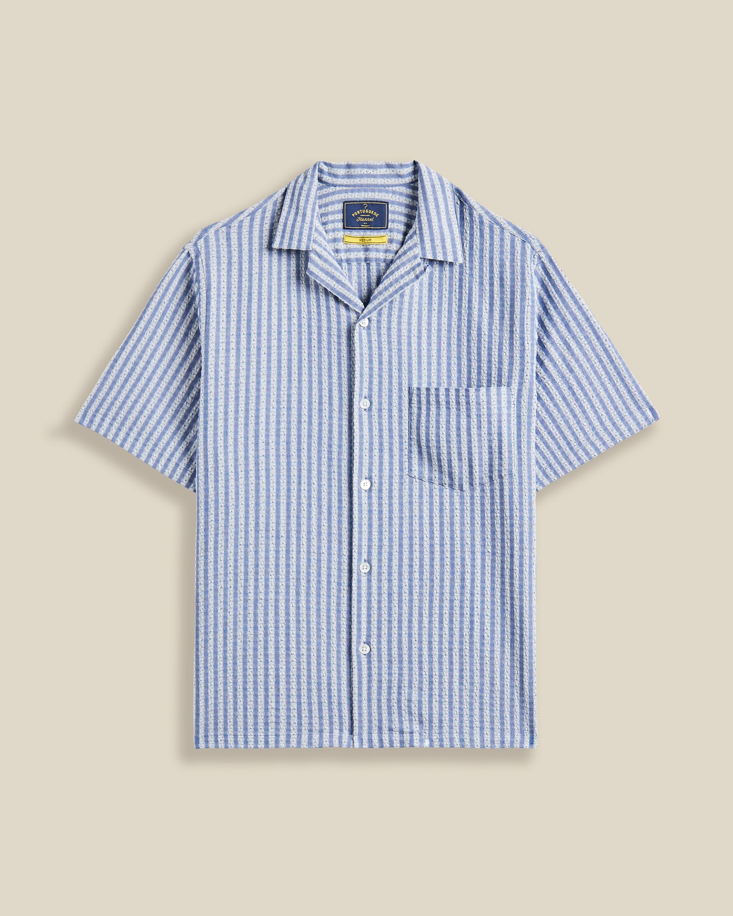 PORTUGUESE FLANNEL JACQUARD CHAMBRAY - BLUE