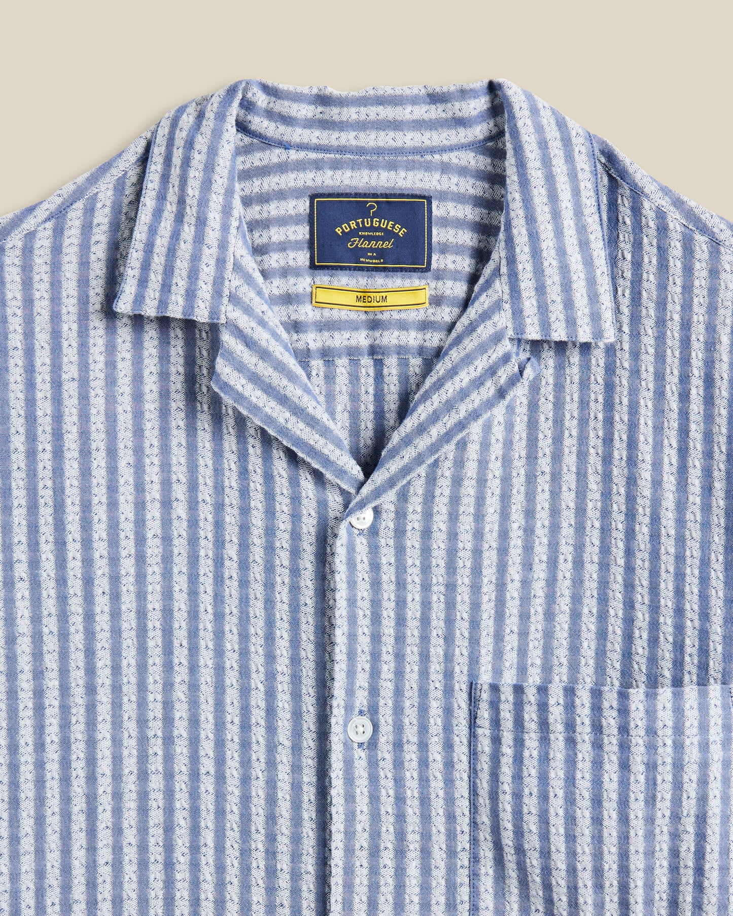 PORTUGUESE FLANNEL JACQUARD CHAMBRAY - BLUE
