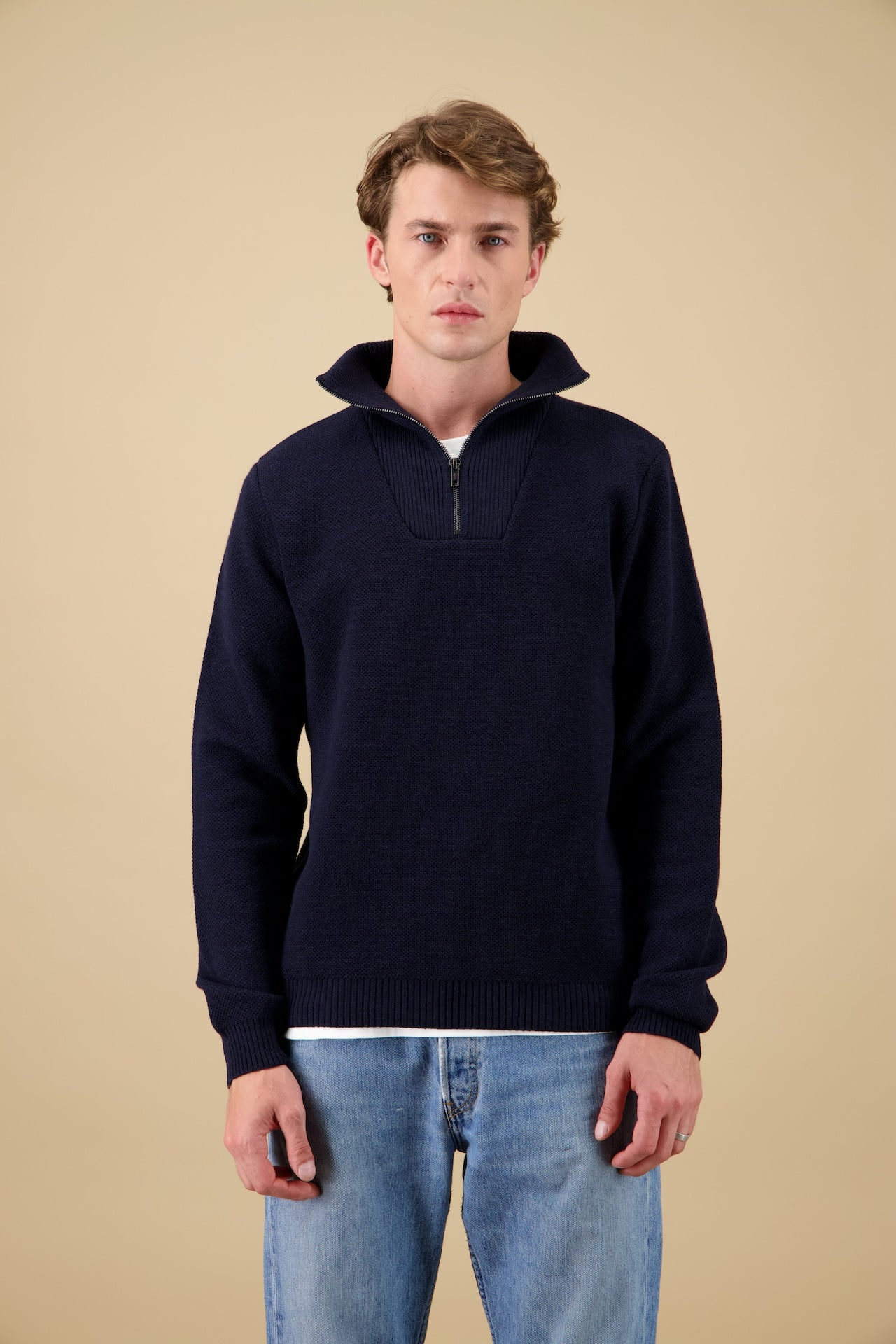 NITTO KNITWEAR PULL YOURI CAMIONNEUR - NAVY