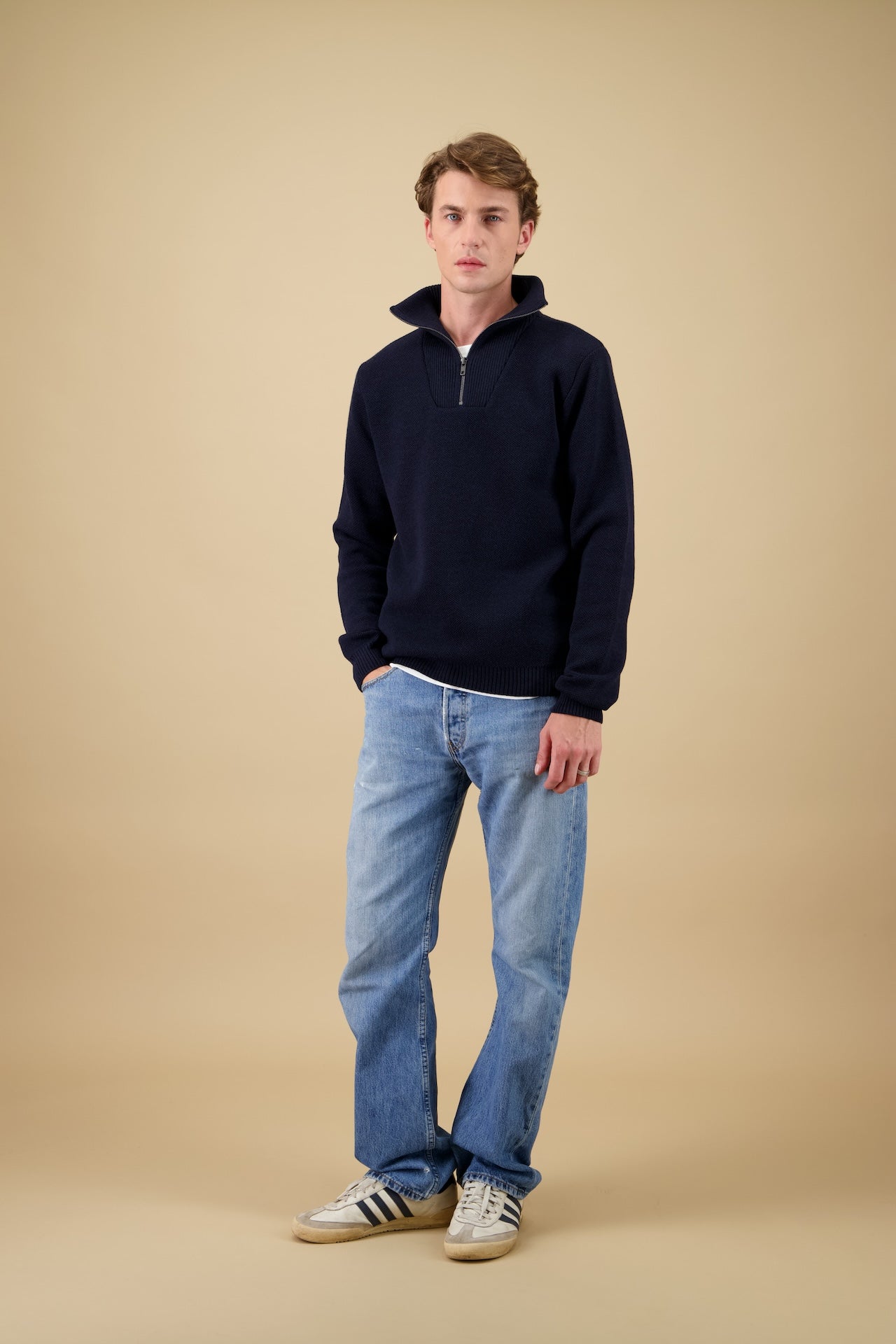 NITTO KNITWEAR PULL YOURI CAMIONNEUR - NAVY