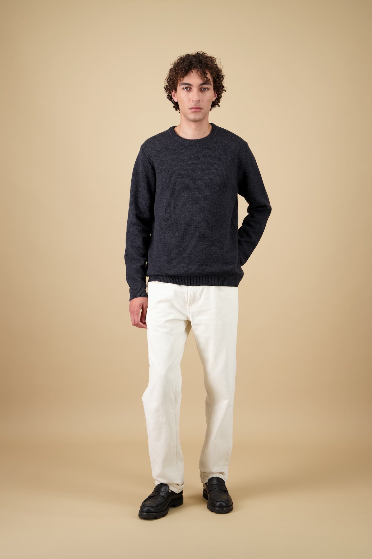 NITTO KNITWEAR PULL YOURI COL ROND - ANTHRACITE