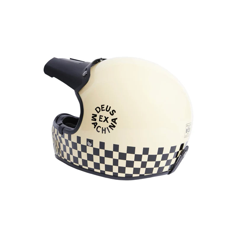DEUS EX MACHINA CHECKER HELMET - VINTAGE WHITE