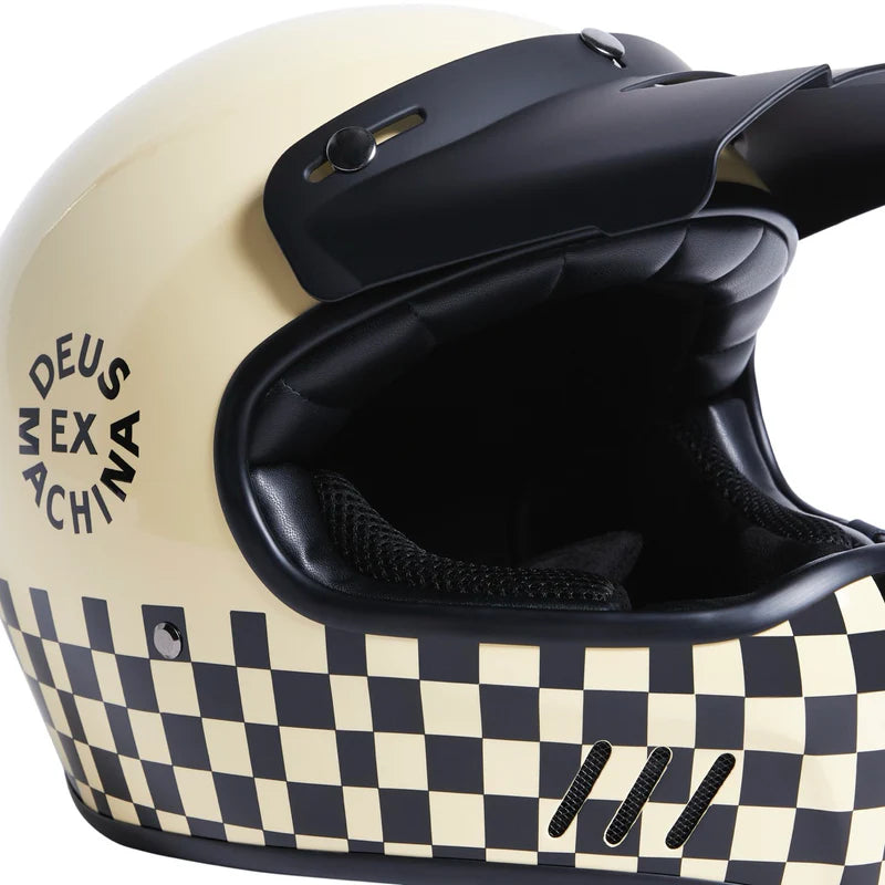 DEUS EX MACHINA CHECKER HELMET - VINTAGE WHITE