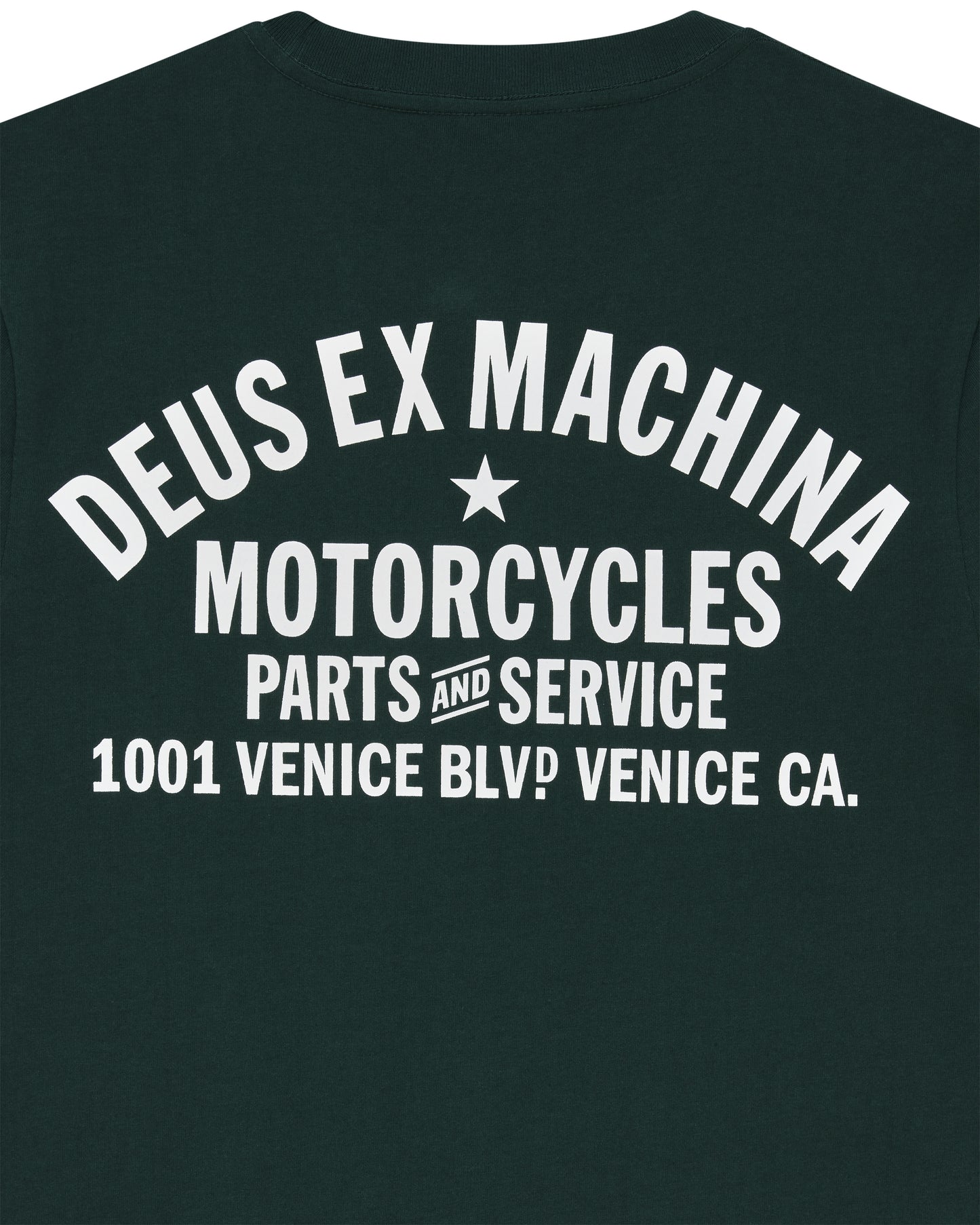 DEUS EX MACHINA VENICE ADDRESS TEE - RACING GREEN
