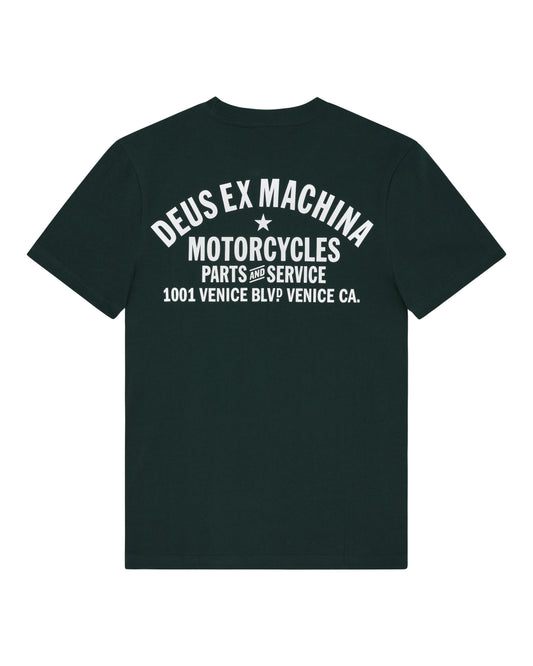 DEUS EX MACHINA VENICE ADDRESS TEE - RACING GREEN
