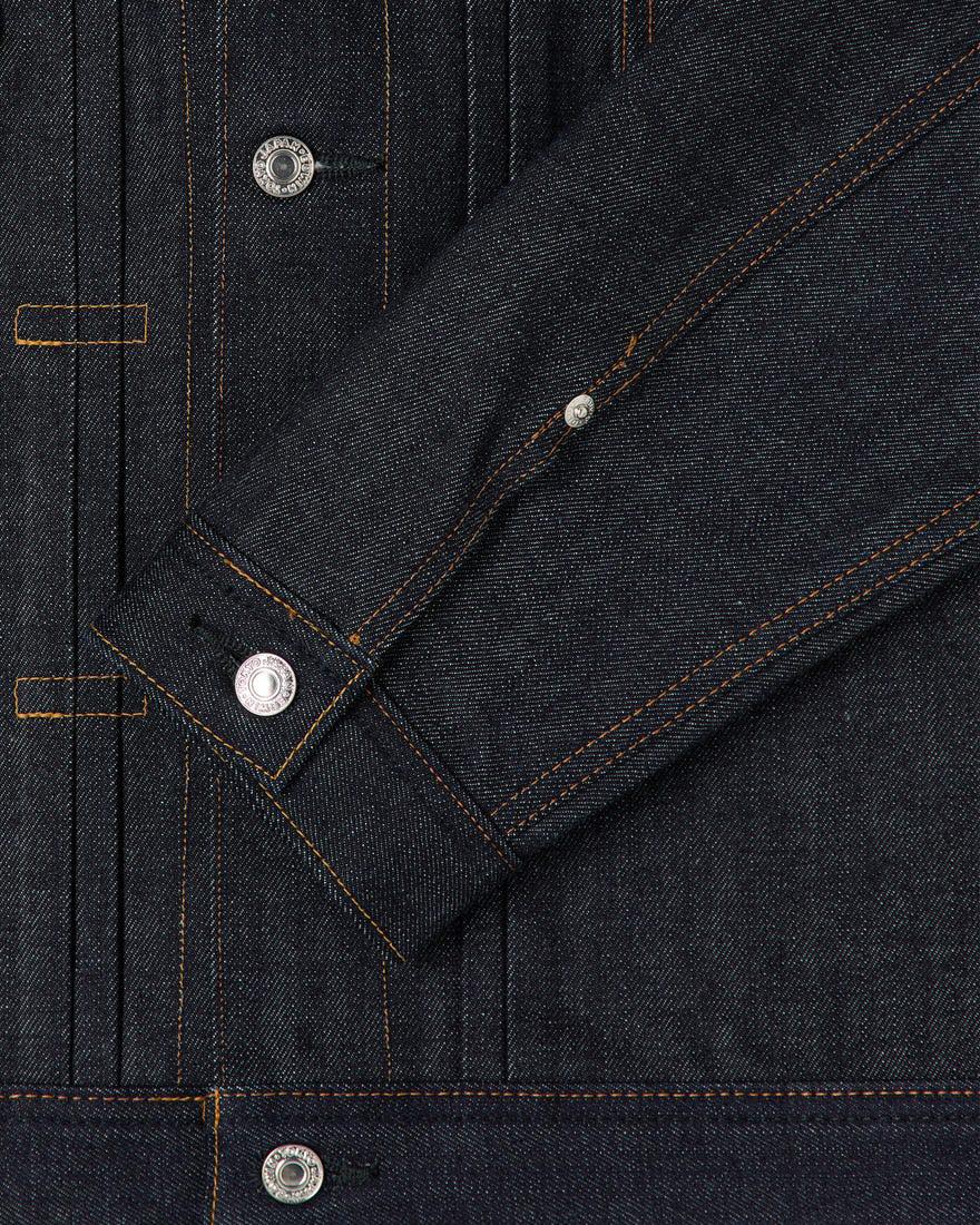 EDWIN JACKET TYPE II KURABO RED SELVEDGE 14 OZ RECYCLE INDIGO DENIM - BLUE UNWASHED