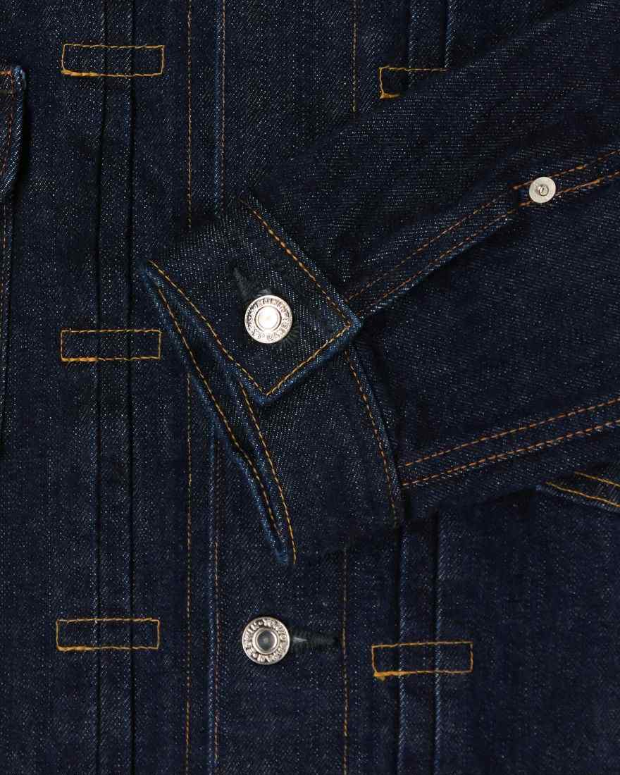 EDWIN JACKET TYPE II KURABO RED SELVEDGE 14 OZ RECYCLE INDIGO DENIM - BLUE RINSED