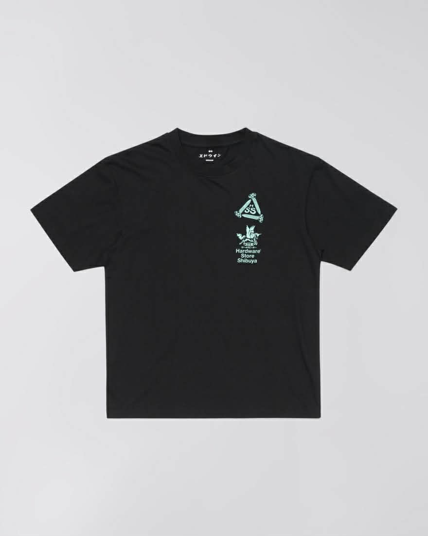 EDWIN HARDWARE STORE SHIBUYA TEE - BLACK GARMENT WASHED