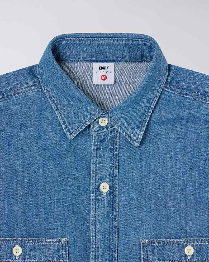 EDWIN WORK SHIRT RIGHT AND DENIM 7OZ - BLUE LIGHT USED
