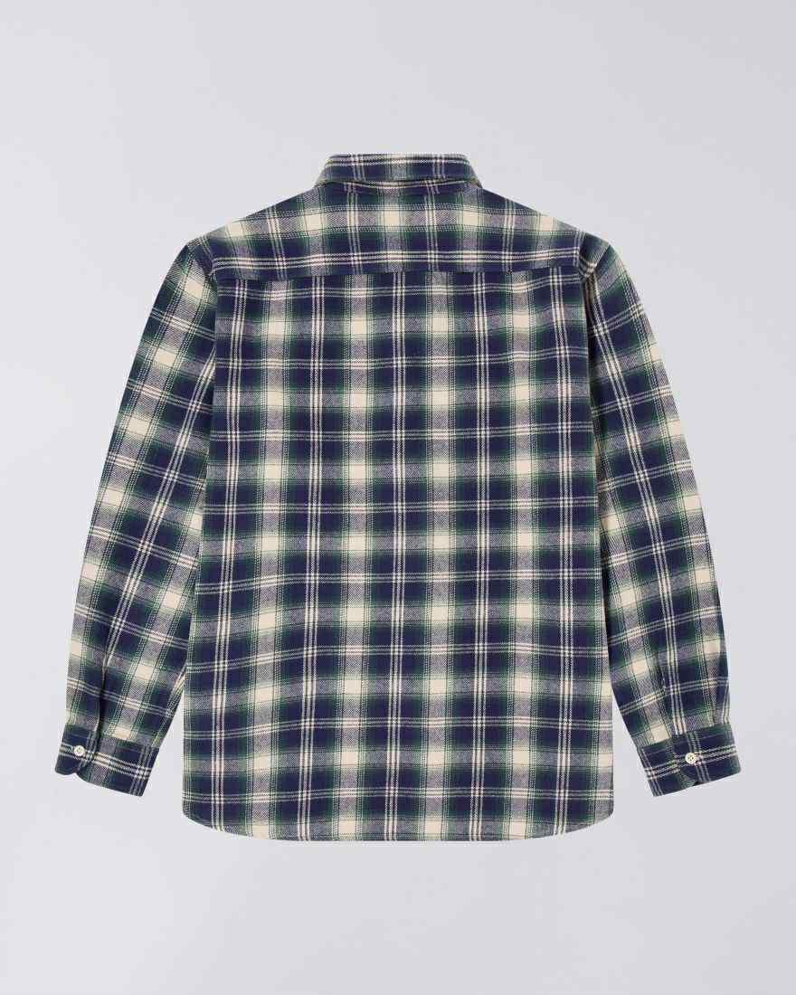 EDWIN WORK SHIRT L/S - NAVY / GREEN