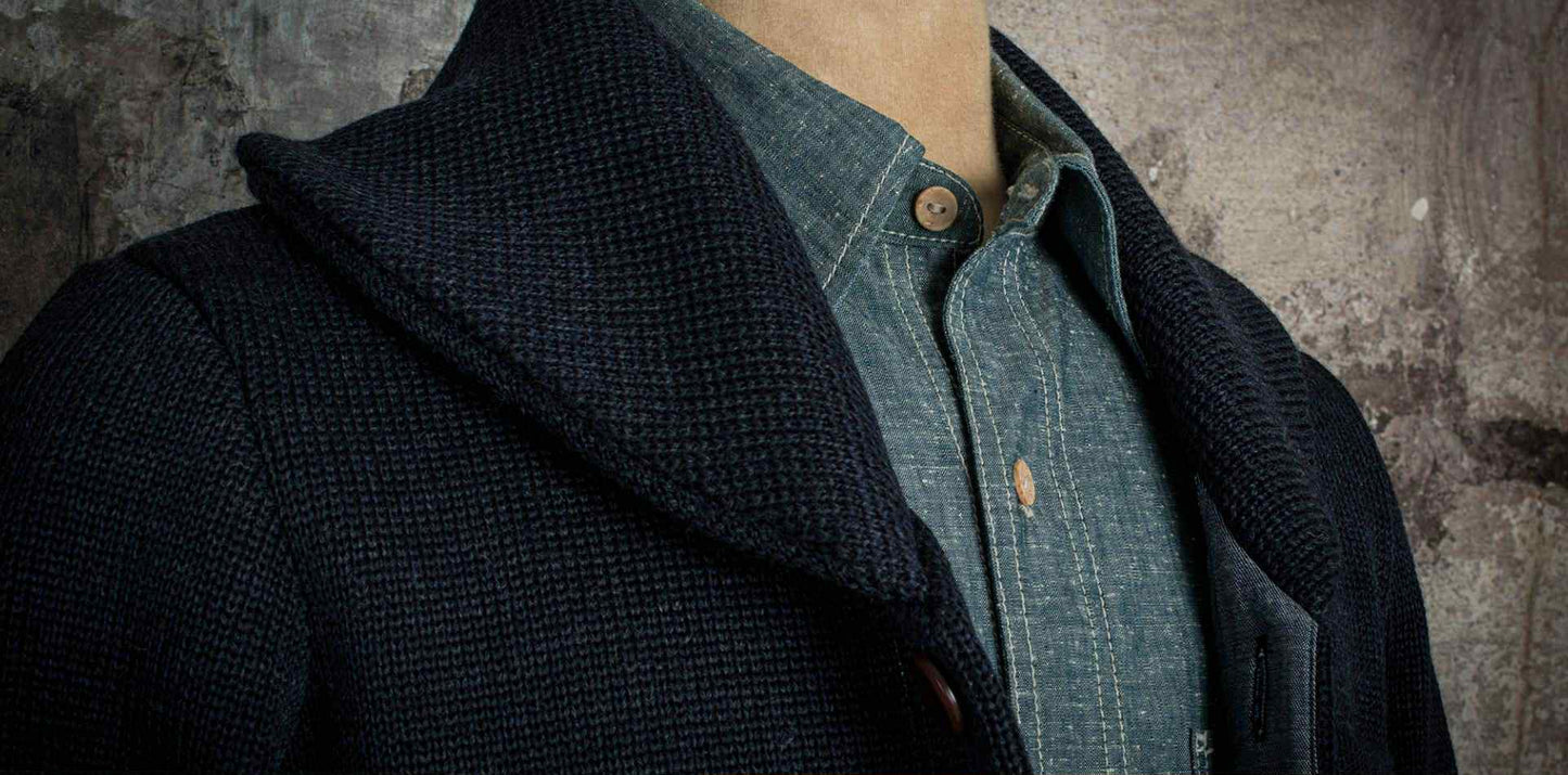 FLEURS DE BAGNE LE CARDIGAN L'ENFANT DU MALHEUR - NAVY