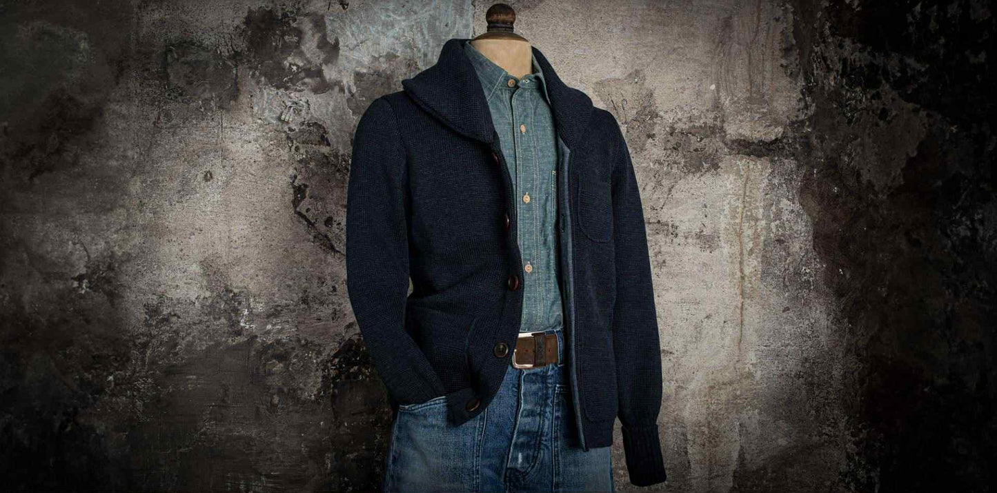 FLEURS DE BAGNE LE CARDIGAN L'ENFANT DU MALHEUR - NAVY