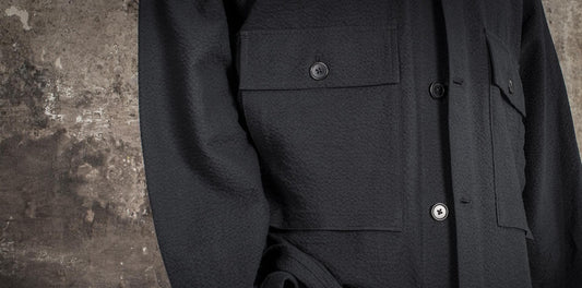 FLEURS DE BAGNE LA CHEMISE CARGO "SEERSUCKER" - BLACK