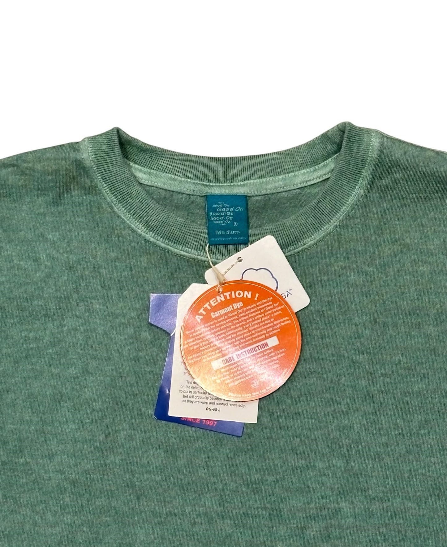 GOOD ON SHORT SLEEVE CREW TEE - P-SMOKEY GREEN