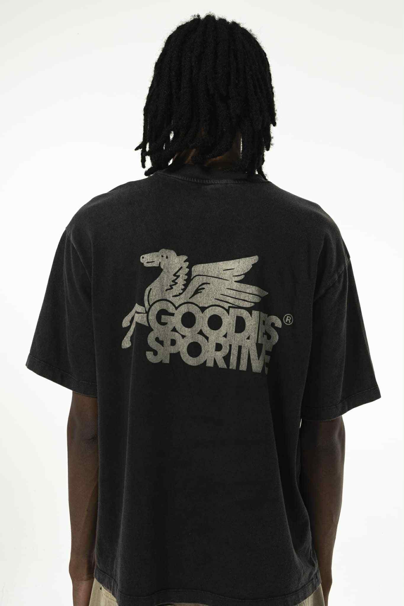 GOODIES SPORTIVE DUSTY PREMIUM PEGASUS TEE - BLACK FADED