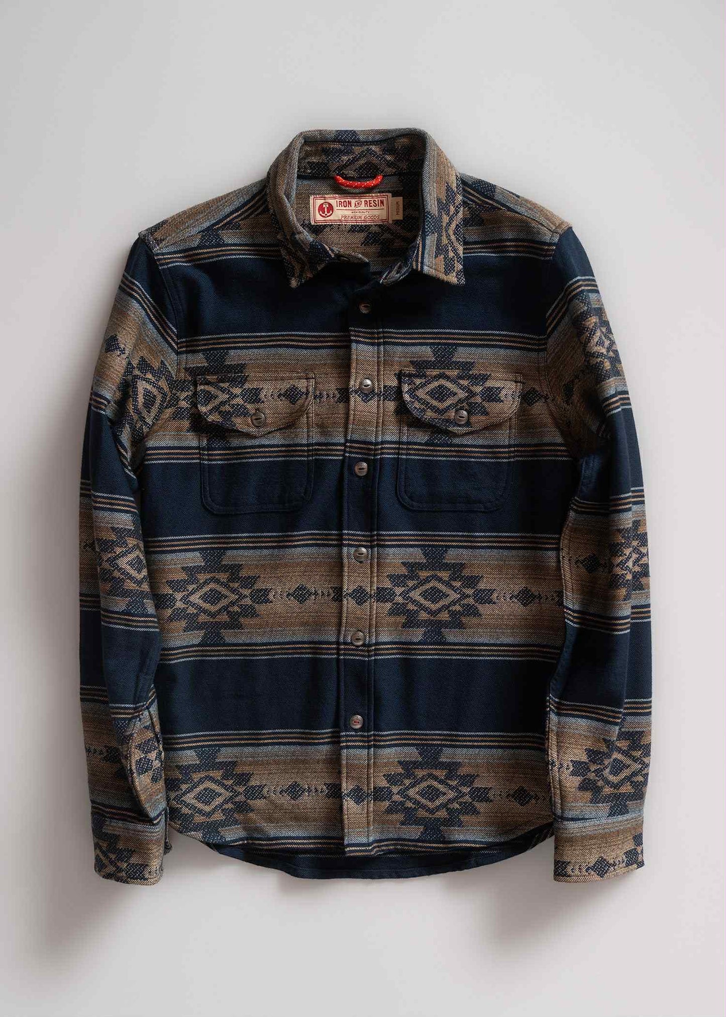 IRON AND RESIN KLAMATH FLANNEL SHIRT - NAVY