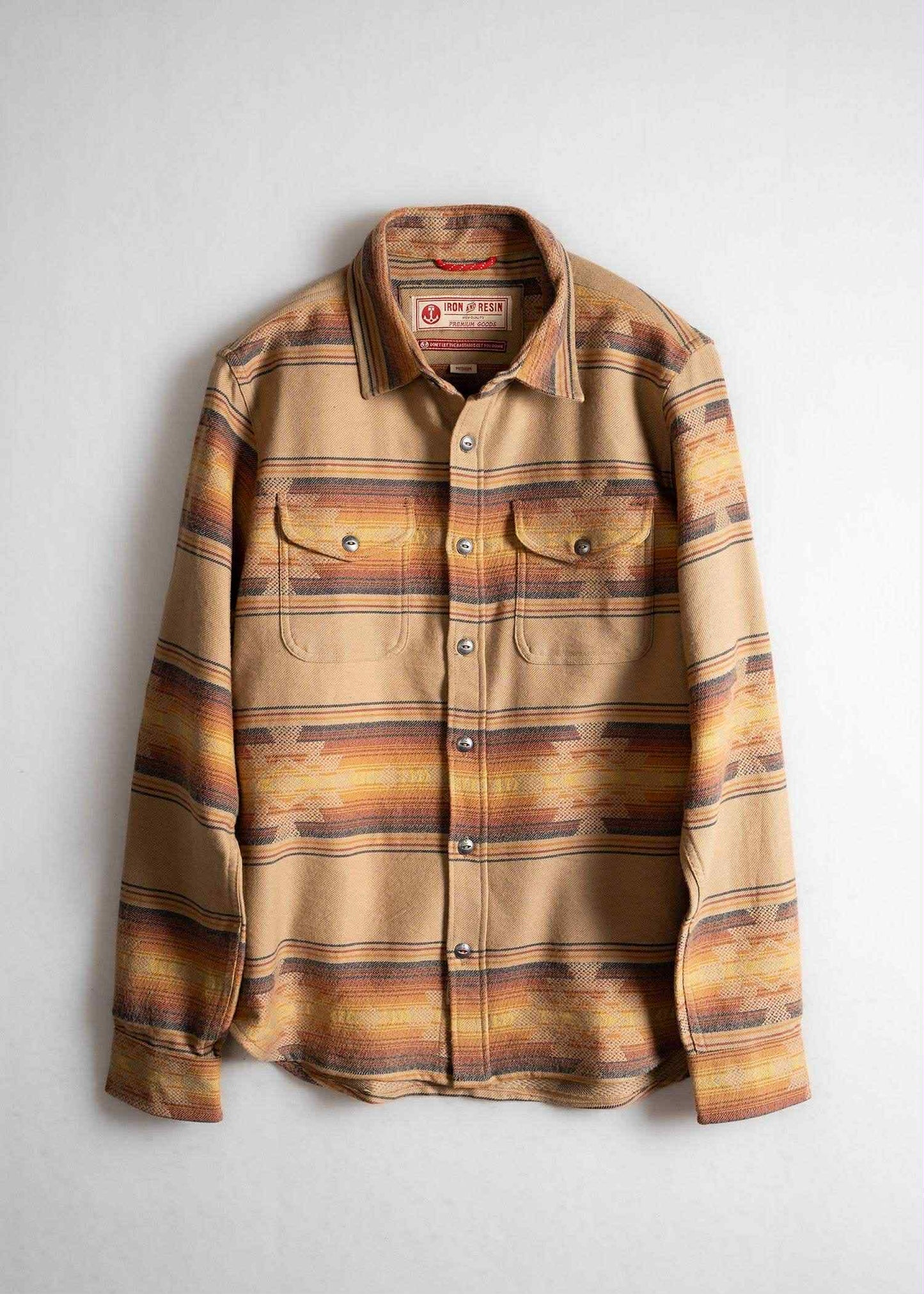 IRON AND RESIN KLAMATH FLANNEL SHIRT - NATURAL