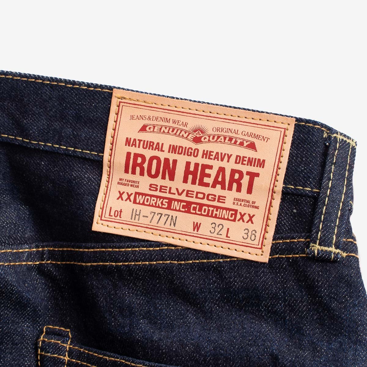 IRON HEART IH-777N 17 OZ SLIM TAPERED CUT JEANS - INDIGO