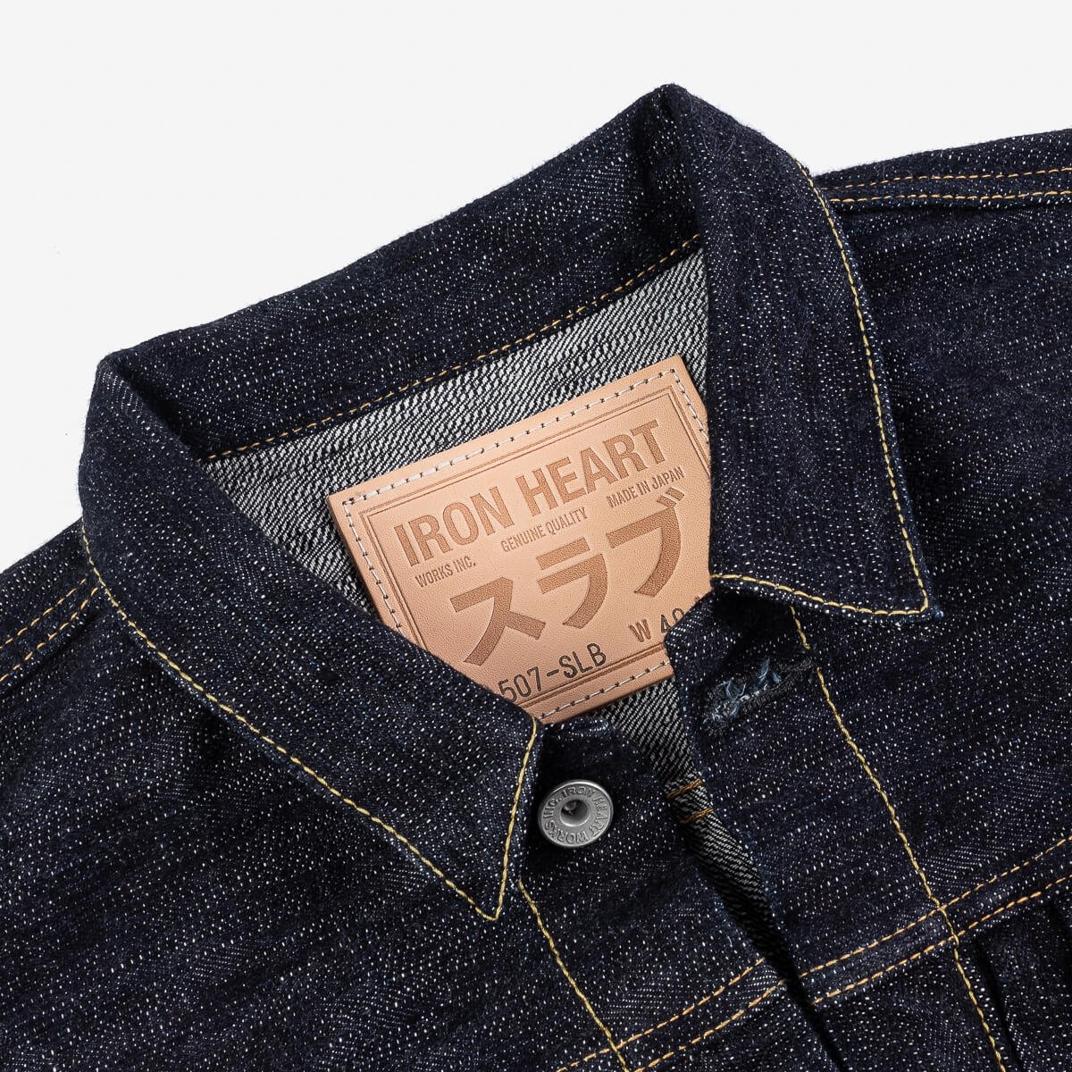 IRON HEART IHJ-507-SLB 16 OZ SLUBBY SELVEDGE DENIM TYPE II JACKET - INDIGO