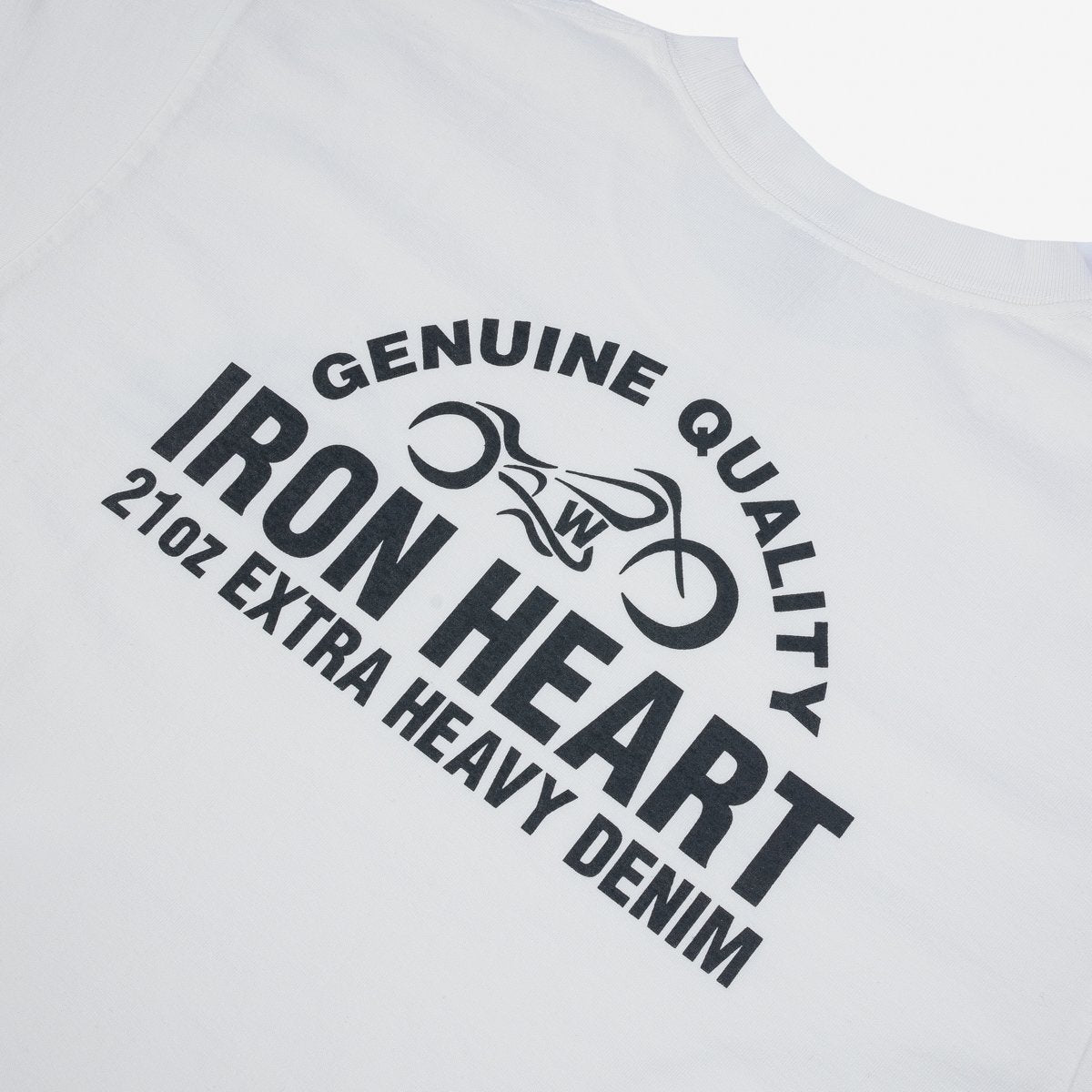 IRON HEART IHPT-2304-WHT 7.5 OZ LOOPWHELL CREW NECK T-SHIRT - WHITE