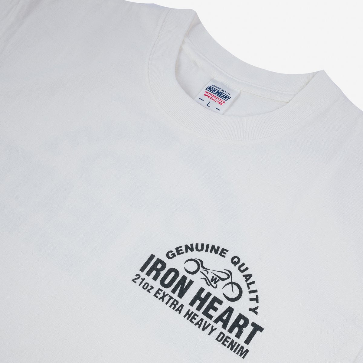 IRON HEART IHPT-2304-WHT 7.5 OZ LOOPWHELL CREW NECK T-SHIRT - WHITE