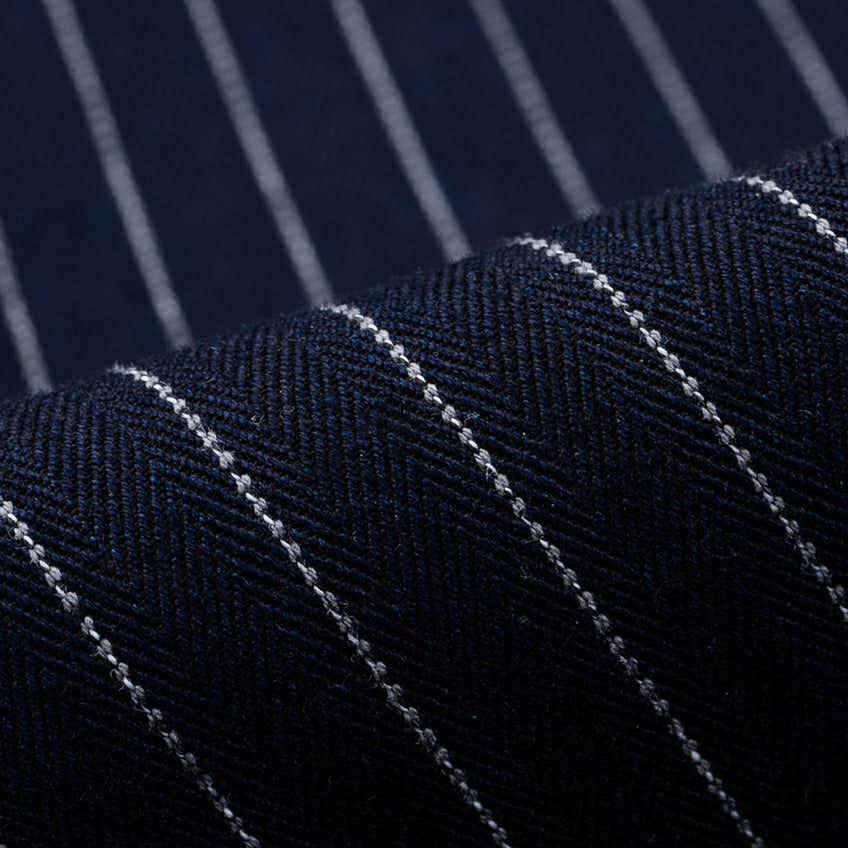 IRON HEART IHSH-424-IND 8,5 OZ HERRINGBONE WESTERN SHIRT - INDIGO