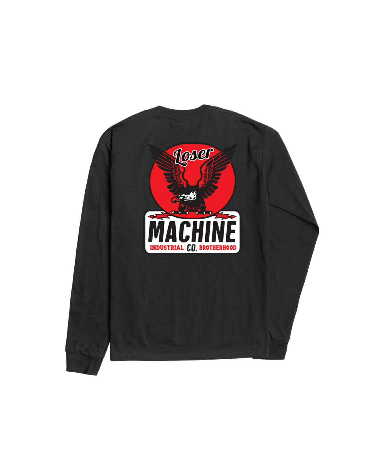 LOSER MACHINE COMPANY POWER BAND STOCK L/S T-SHIRT - BLACK