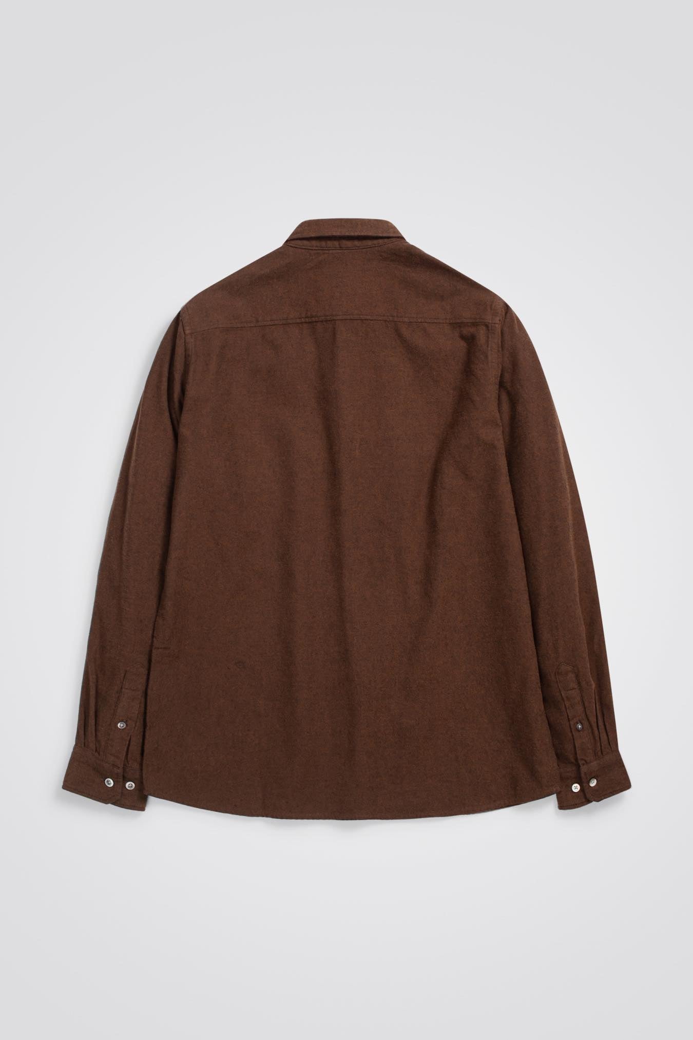 NORSE PROJECTS ANTON BRUSHED FLANNEL - RUST BROWN