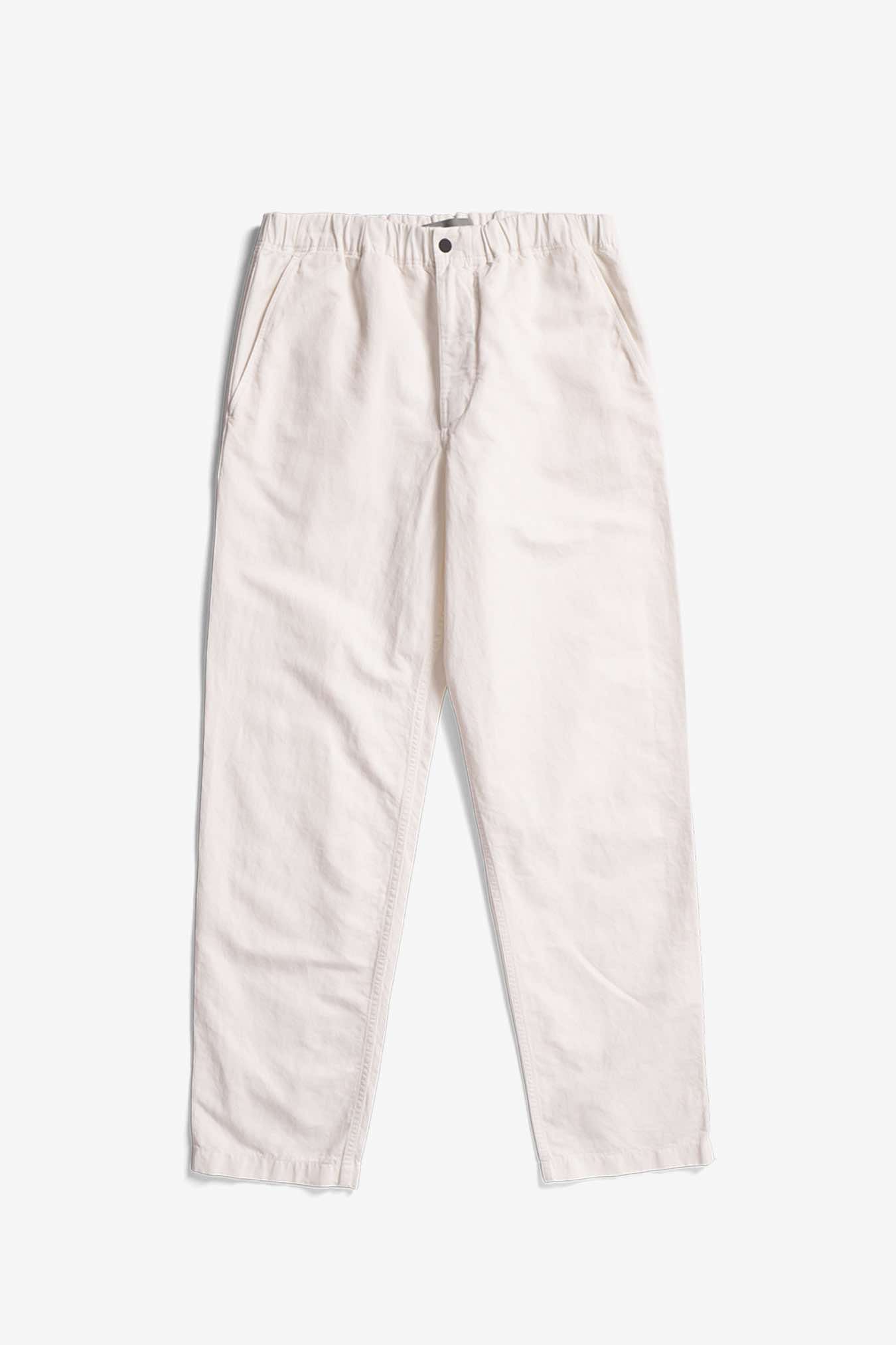 NORSE PROJECT EZRA RELAXED COTTON LINEN TROUSER - KIT WHITE