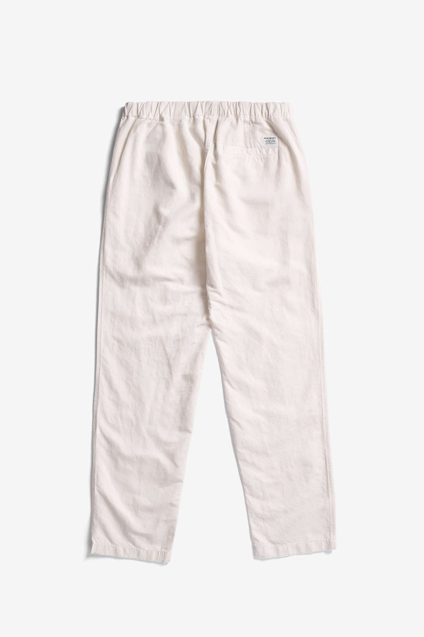 NORSE PROJECT EZRA RELAXED COTTON LINEN TROUSER - KIT WHITE