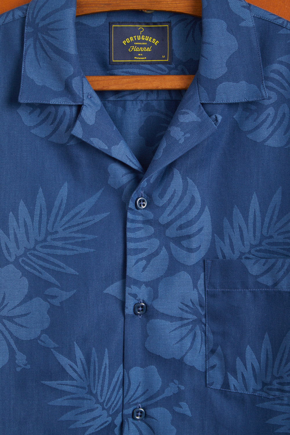 PORTUGUESE FLANNEL ISLAND JACQUARD FLOWERS SHIRT - BLUE / BLUE