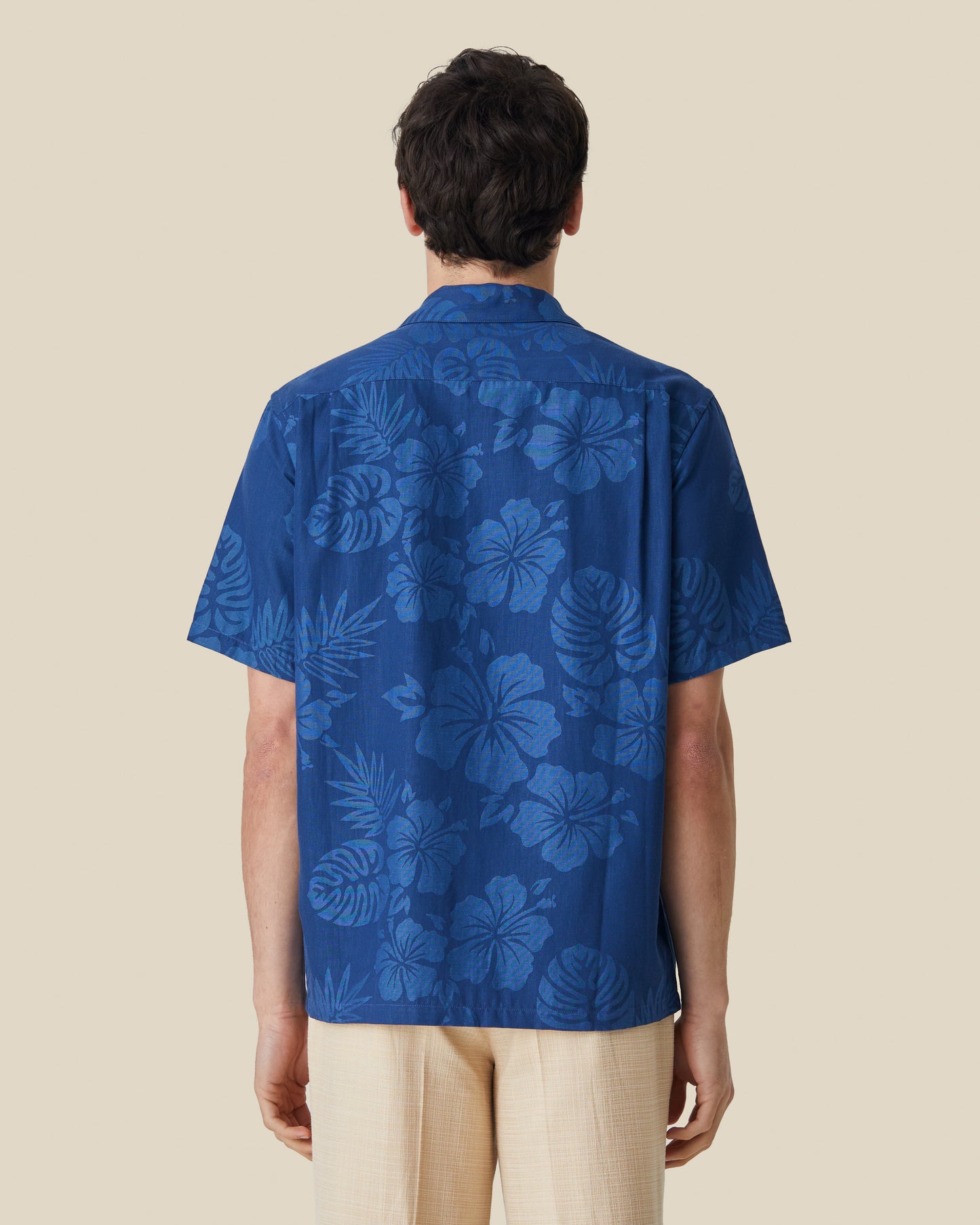 PORTUGUESE FLANNEL ISLAND JACQUARD FLOWERS SHIRT - BLUE / BLUE