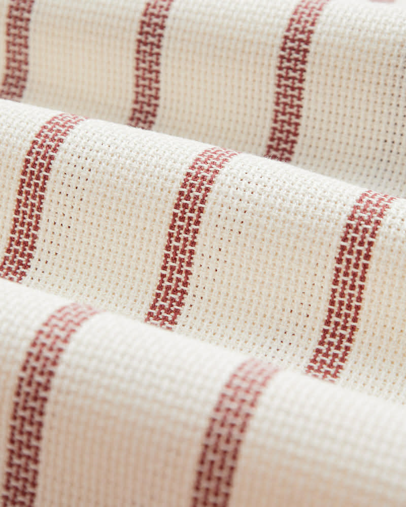 PORTUGUESE FLANNEL PIQUET STRIPE - BORDEAUX
