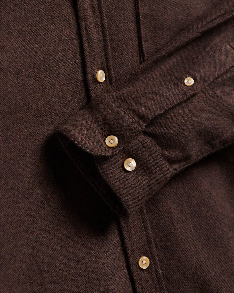 PORTUGUESE FLANNEL TECA SHIRT - BROWN