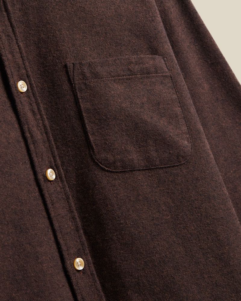 PORTUGUESE FLANNEL TECA SHIRT - BROWN