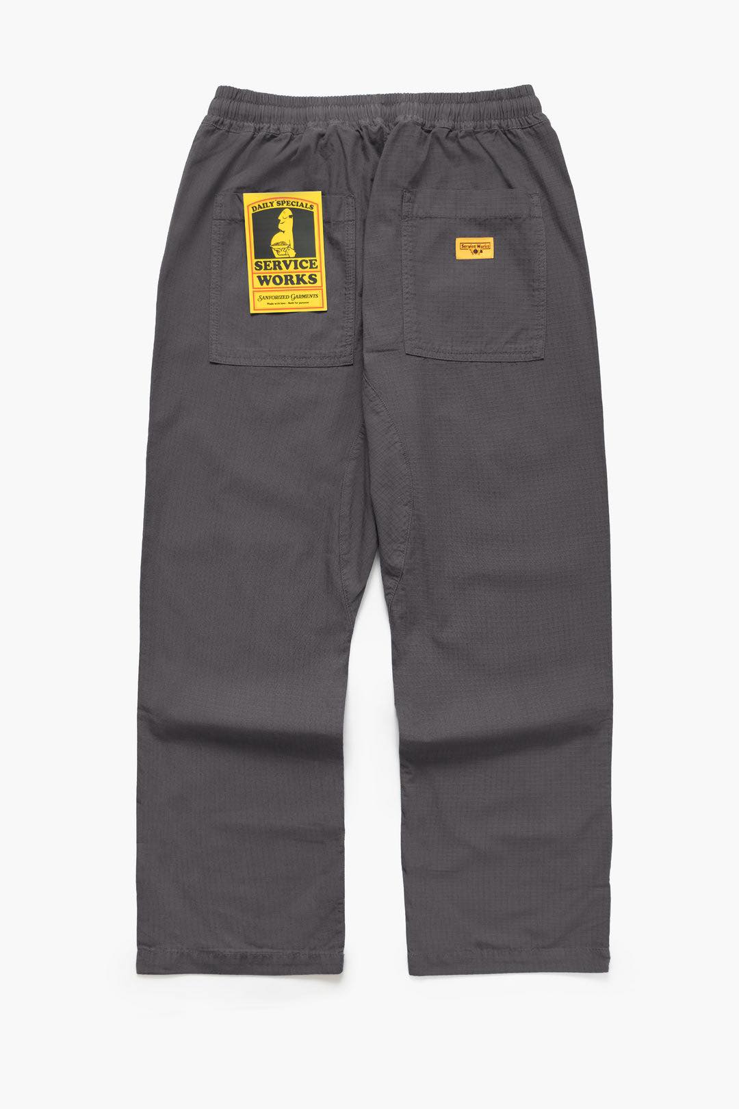 SERVICE WORKS RIPSTOP CHEF PANTS - BLACK WASHED