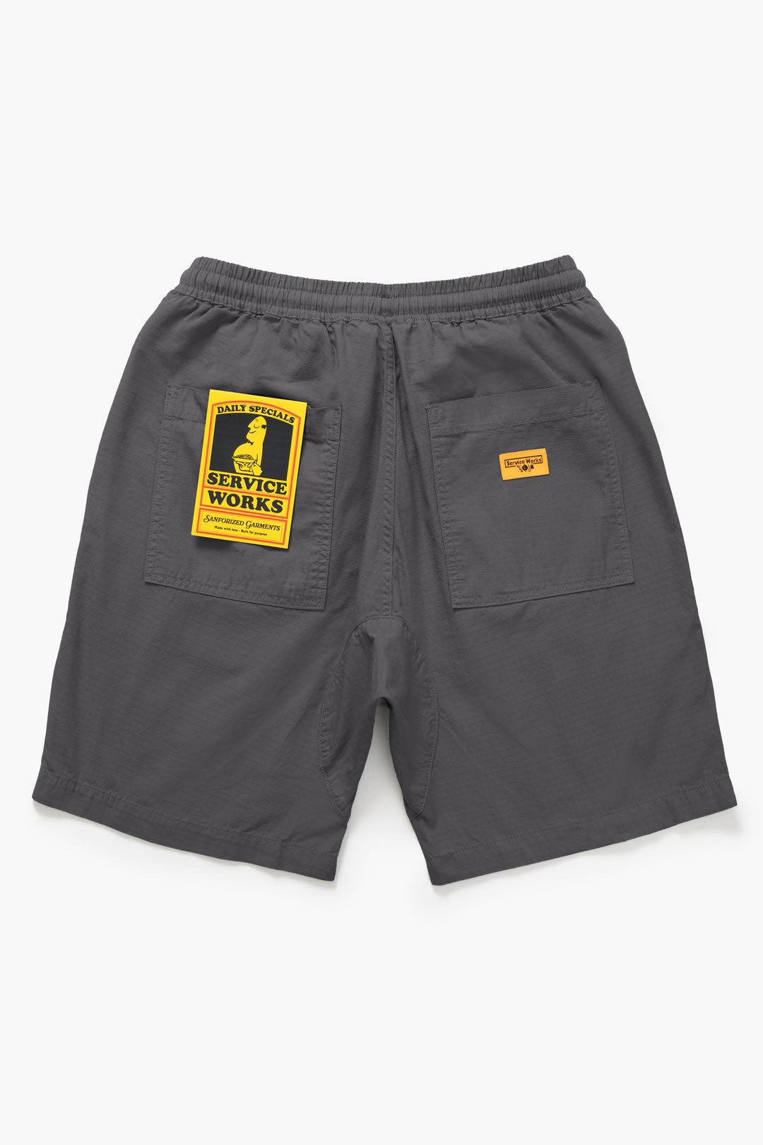 SERVICE WORKS RIPSTOP CHEF SHORTS - BLACK WASHED