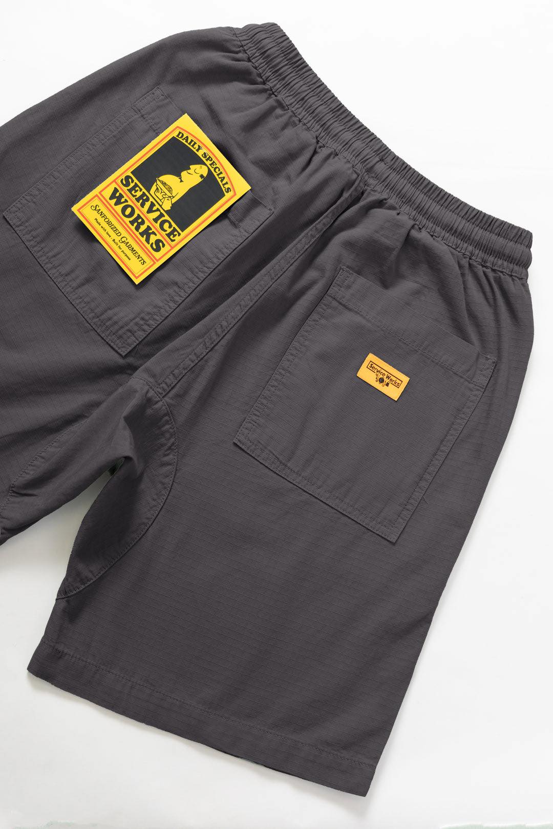 SERVICE WORKS RIPSTOP CHEF SHORTS - BLACK WASHED