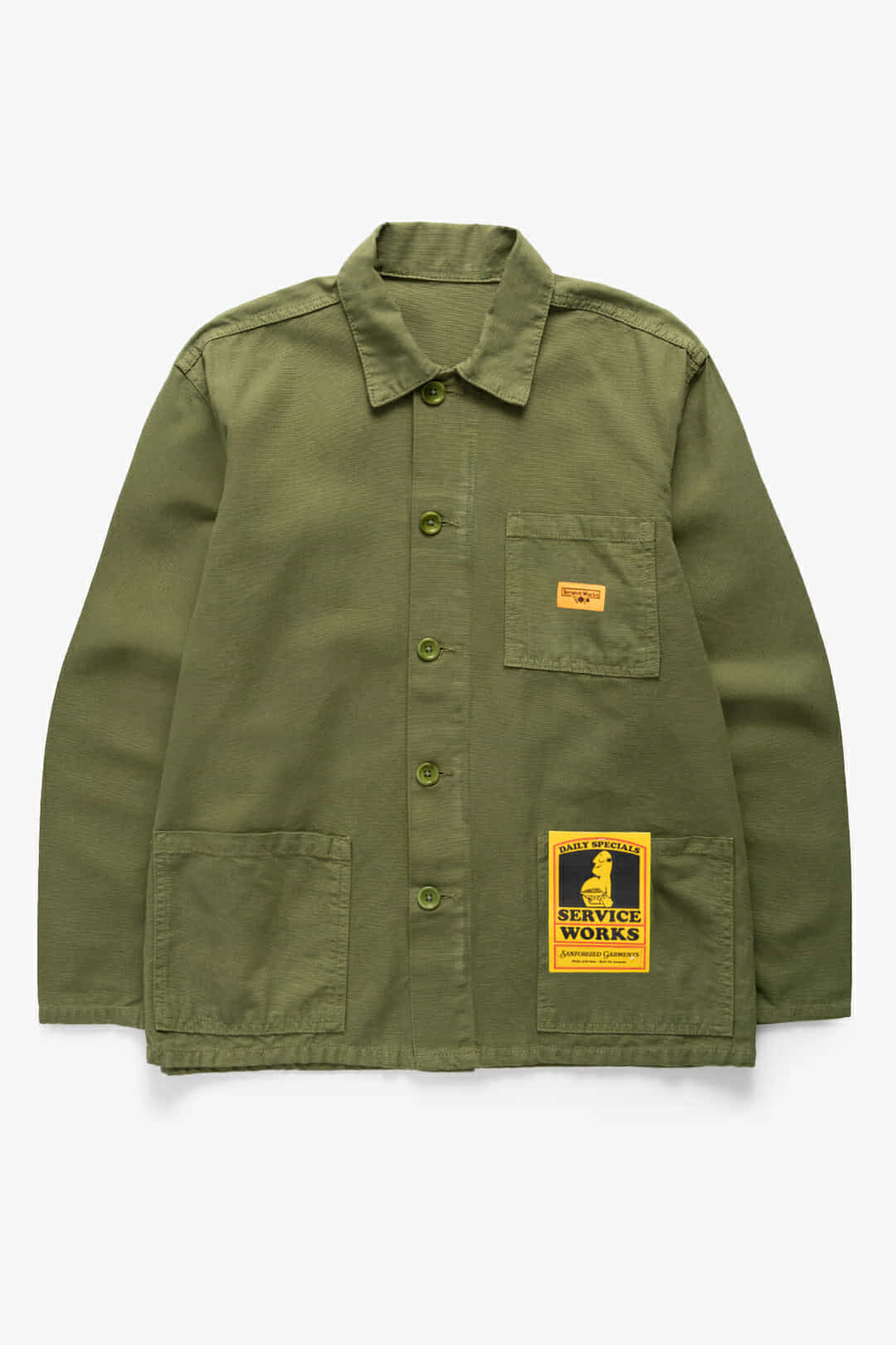 SERVICE WORKS CANVAS CHORE SHIRT - OLIVE